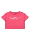 Balmain Embossed Logo T-shirt In Fuchsia