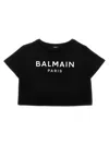 Balmain Embossed Logo T-shirt In White/black