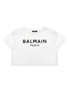 Balmain Embossed Logo T-shirt In White/black