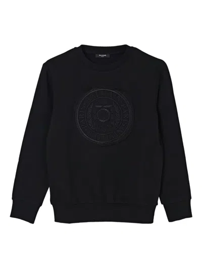 Balmain Kids' Embossed Sweatshirt In Black