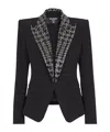 Balmain Embroidered Lapels Single-breasted Jacket In Black