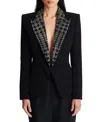Balmain Embroidered Lapels Single-breasted Jacket In Black