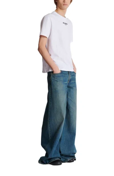 Balmain Embroidered  Paris T-shirt In White