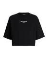 Balmain Logo Cotton T-shirt For Women In Black