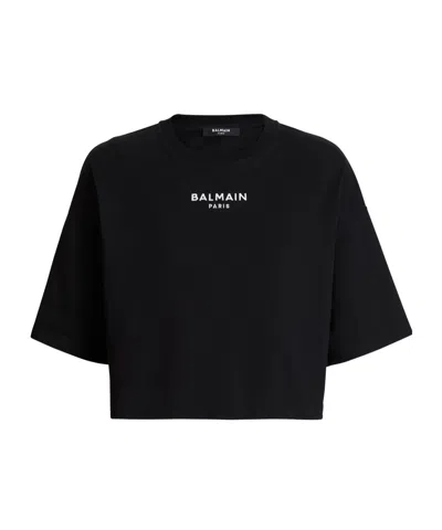 BALMAIN BALMAIN CROPPED LOGO T-SHIRT