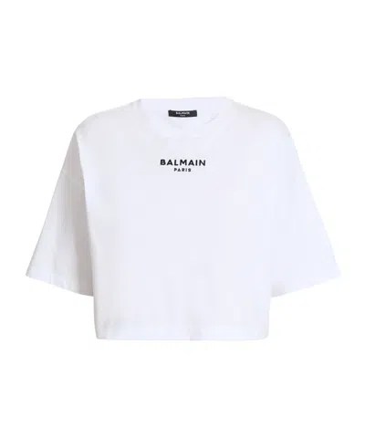 BALMAIN BALMAIN CROPPED LOGO T-SHIRT