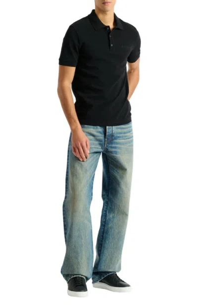 Balmain Embroidered  Vintage Polo In Black