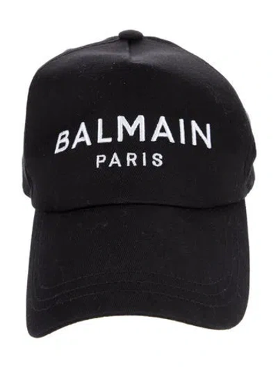 Pre-owned Balmain Embroidered Baseball Cap. In Black