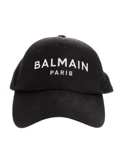 Pre-owned Balmain Embroidered Baseball Hat In Black