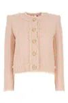 Balmain Five-button Collarless Tweed Jacket