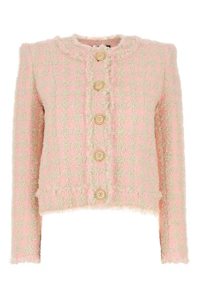 Balmain 5-button Textured Tweed Jacket In Multi