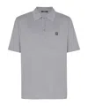 Balmain Embroidered Cotton Polo In Gray