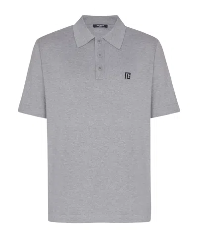 BALMAIN EMBROIDERED COTTON POLO