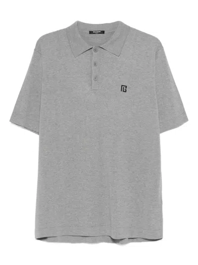 BALMAIN EMBROIDERED COTTON POLO