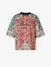 Balmain Python-print Organic Cotton T-shirt In Orange