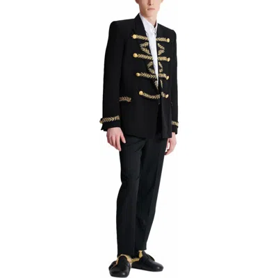Balmain Embroidered Crepe Jacket In Black