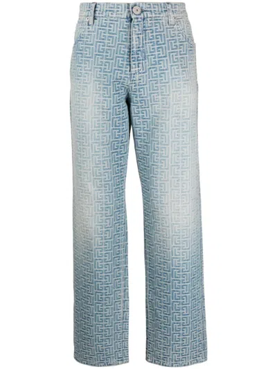 Balmain Embroidered Denim Jeans
