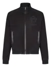 Balmain High Collar Blazer With Ribbed Cuffs And Hem In Black