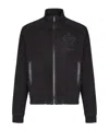 Balmain High Collar Blazer With Ribbed Cuffs And Hem In Black
