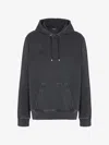 Balmain Logo-embroidered Cotton-jersey Hoodie In Antracite Grey