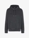 Balmain Logo-embroidered Cotton-jersey Hoodie In Pigment Dyeing Technique