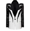 Balmain Sequin-design Single-breasted Blazer In Black