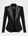 Balmain Embroidered Lapels Single-breasted Jacket In Black