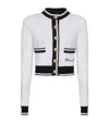 Balmain Signature Logo-embroidered Cardigan In White