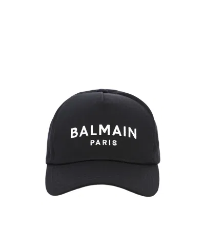 Balmain Logo Embroidered Baseball Cap In Black