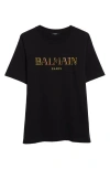 Balmain T-shirt In Eah Black/ Multicolor