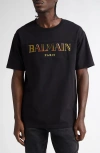 Balmain T-shirt In Eah Black/multicolor