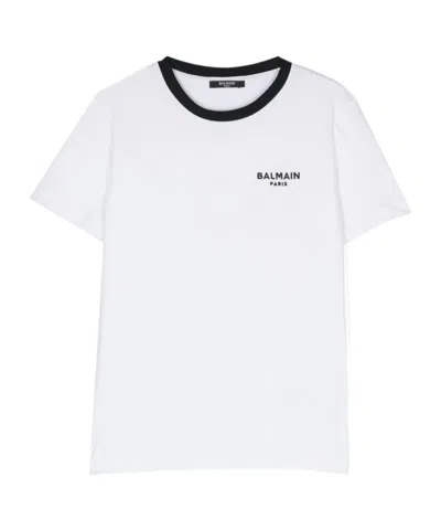 Balmain Kids' Embroidered-logo Cotton T-shirt In White