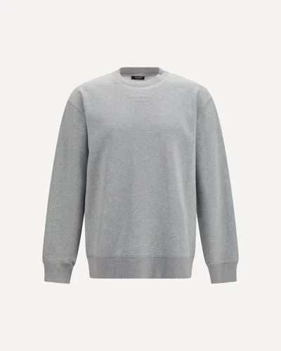 Balmain Embroidered Logo Crewneck Sweatshirt In Gray