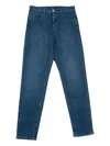 Balmain Embroidered Logo Jeans In Blue