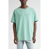 Balmain Embroidered Logo Organic Cotton T-shirt In Ujq Pale Green/ Multi