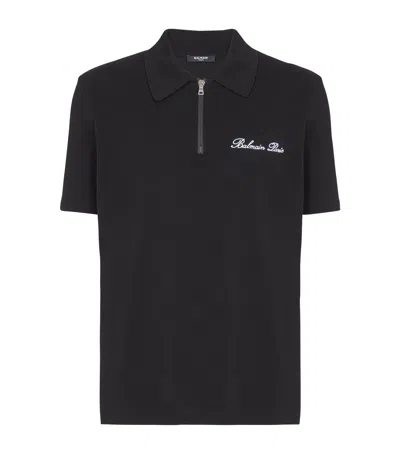 BALMAIN EMBROIDERED LOGO POLO SHIRT