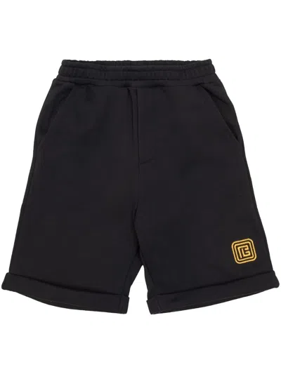 Balmain Kids' Embroidered Logo Shorts In Black