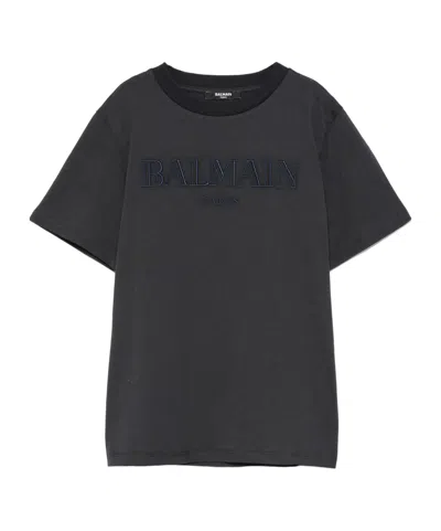 Balmain Embroidered-logo T-shirt In Animal Print