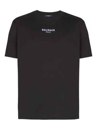 Balmain Embroidered Logo T-shirt In Black