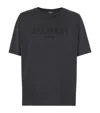 Balmain Black Cotton T-shirt In Gray
