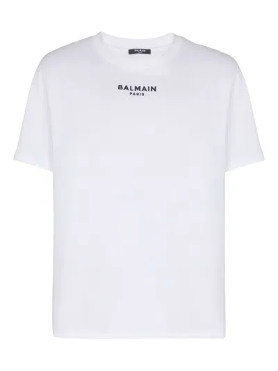 Balmain Cotton Embroidered Logo T-shirt In White