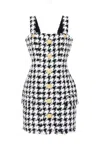 Balmain Houndstooth Tweed Mini Dress