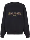 Balmain Logo Cotton Sweatshirt In Black