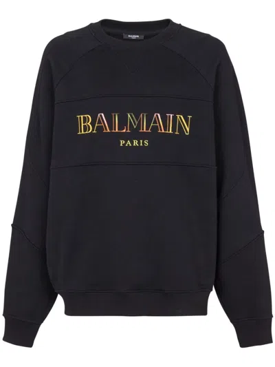 BALMAIN EMBROIDERED OVERSIZED SWEATSHIRT