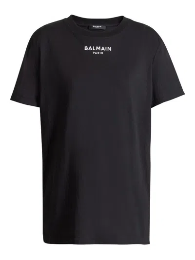 Balmain Embroidered  Paris T-shirt In Black