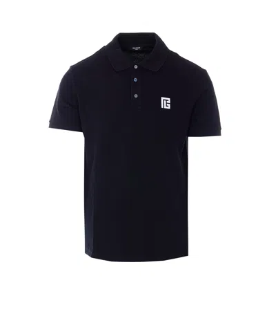 Balmain Embroidered Pb Logo Polo In Multi