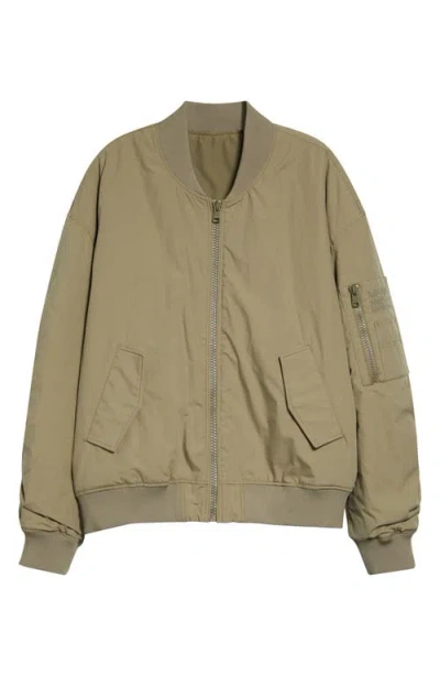Balmain Embroidered Pocket Cotton Bomber Jacket In Green