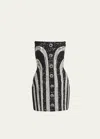 Balmain Dress In Black Crystal
