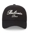 Balmain Signature Embroidered Cotton Baseball Cap In Edk Black