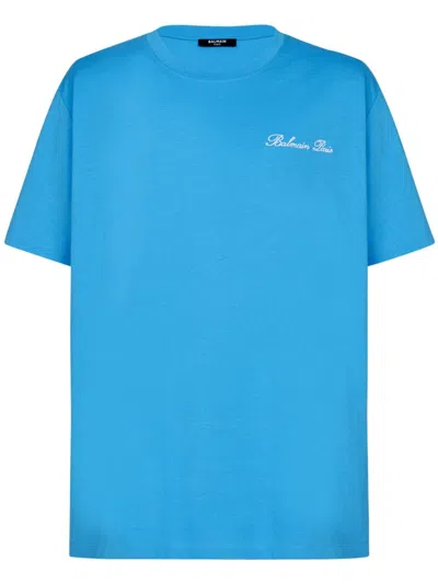 BALMAIN EMBROIDERED SIGNATURE LOGO T-SHIRT